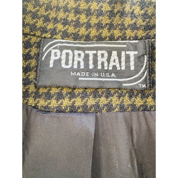 Vintage Portrait Houndstooth Wool Women's Coat. - Picture 3 of 5